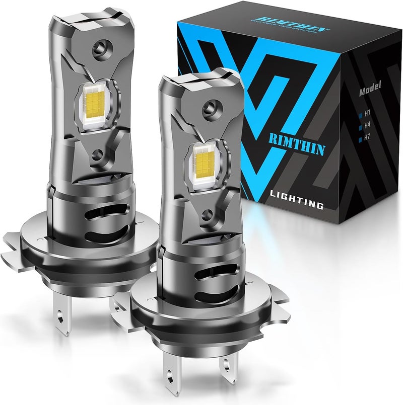 rimthin H7 Fog Light Bulbs, 32,000LM Super Bright 1:1 Mini Size, 6000K Cool White Fog Lights with Cooling Fan, Plug and Play, Pack of 2 - Image 1
